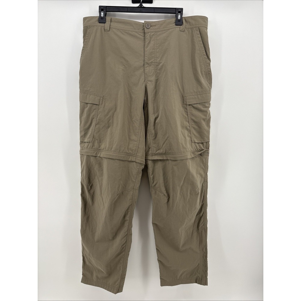 REI Co-op Pants Mens 40x34L‎ Gray Relaxed Fit Hiking Cargo Zip Pockets Quick Dry - Picture 2 of 6
